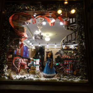 Christmas display in store window