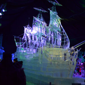 Ice sculpture of ship